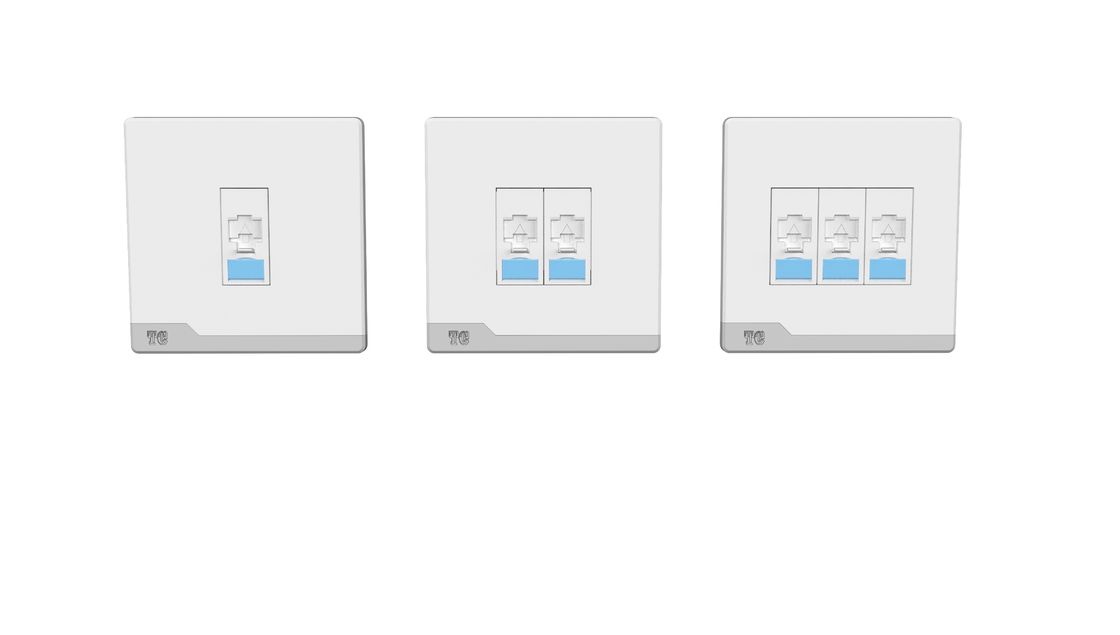 IEC 11801 Network Faceplate 86x86 1/2 Port Angled Faceplate